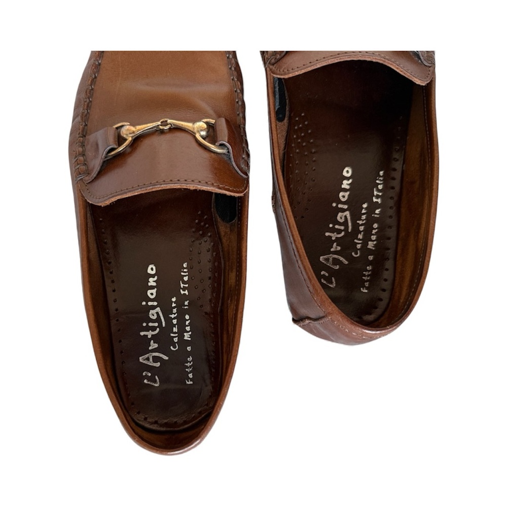 Men’s Handmade in Amalfi Italian Leather Loafers - Size 43 - Picture 4 of 7